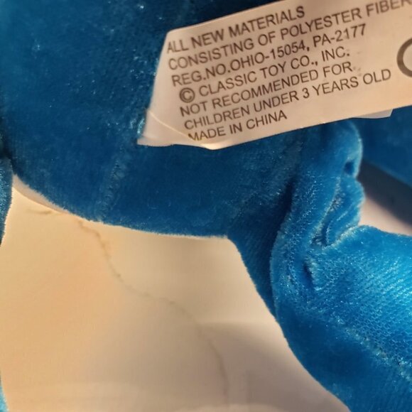 FLOPPY blue and white stuffed animal plush Classic Toy - Picture 6 of 9